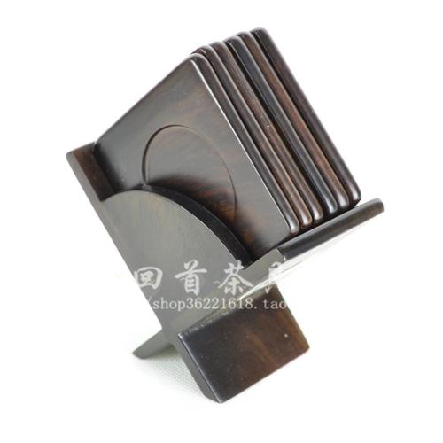 黑檀木茶杯垫套装 实木茶杯托 功夫茶具茶道礼仪用品 高级原木